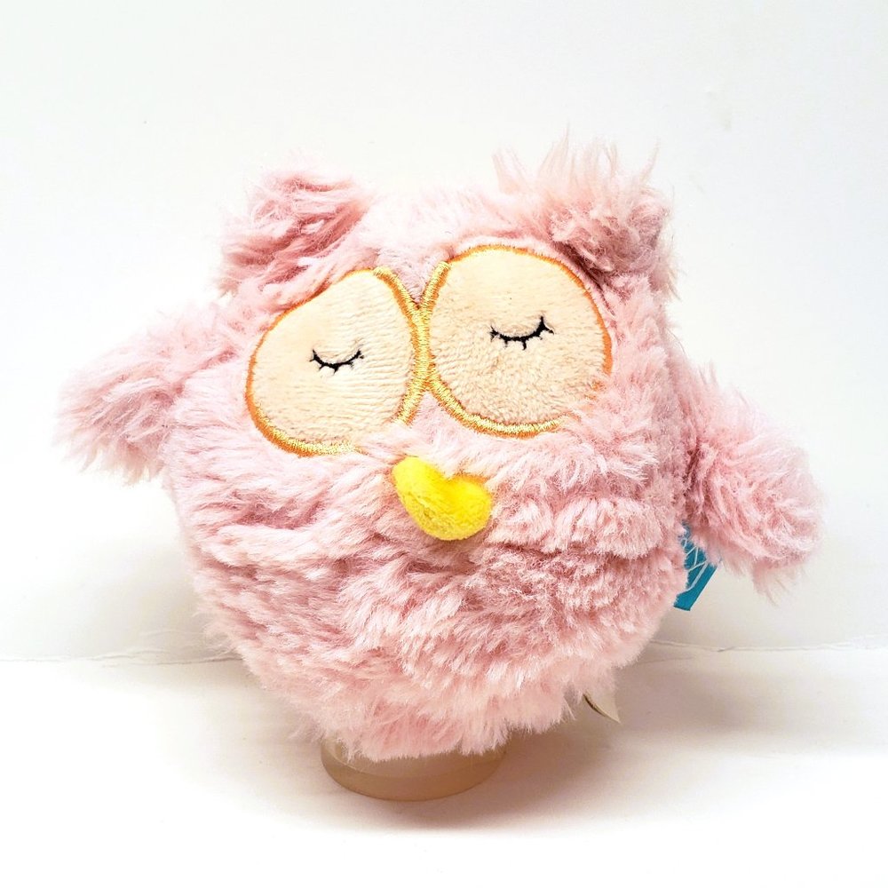 Manhattan Toy Squeezmeez Pink Sleeping Owl Plush Stuffed Animal 4"